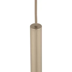 Lampade A Sospensione-Selezionato da Mazzolaluce Lampadario cilindro 75 cm rigato a sospensione sabbia champagne