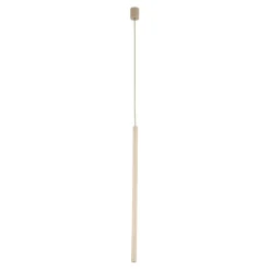 Lampade A Sospensione-Selezionato da Mazzolaluce Lampadario cilindro 75 cm rigato a sospensione sabbia champagne