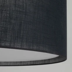 Lampadari Moderni-Selezionato da Mazzolaluce Lampadario cilindro di tessuto nero per soggiorno