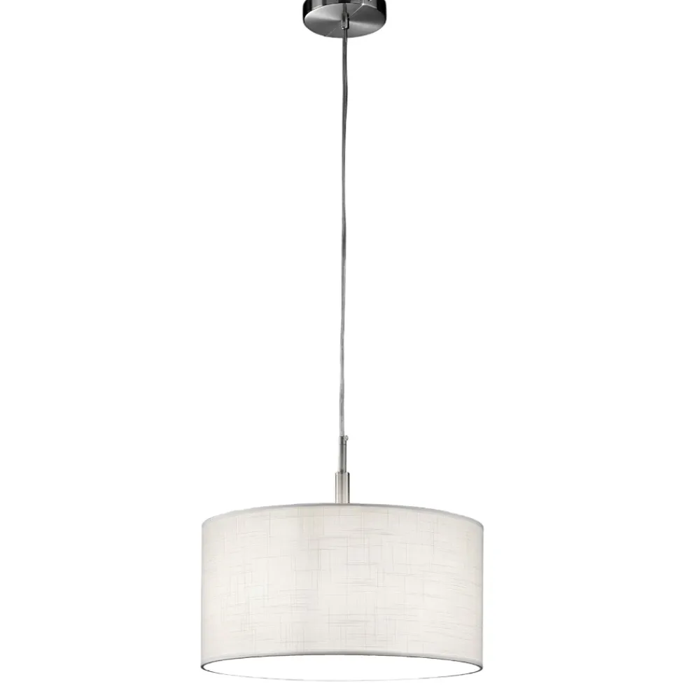 Lampadario Camera Da Letto-Perenz Illuminazione Lampadario cilindro di tessuto bianco 40cm round hotel perenz