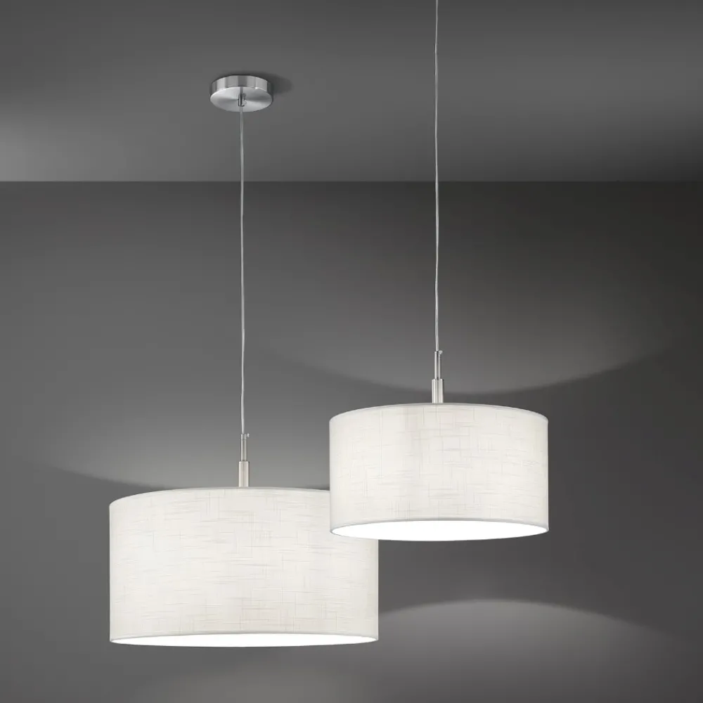 Lampadario Camera Da Letto-Perenz Illuminazione Lampadario cilindro di tessuto bianco 40cm round hotel perenz