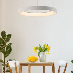 Lampadari Moderni-Selezionato da Mazzolaluce Lampadario circolare bianco 38cm led 30w da 2700k a 5000k con telecomando