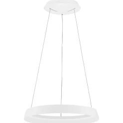 Lampadari Moderni-Selezionato da Mazzolaluce Lampadario circolare bianco 45cm led 38w 2700k 3000k per tavolo da pranzo