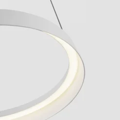 Lampadari Moderni-Selezionato da Mazzolaluce Lampadario circolare bianco 45cm led 38w 2700k 3000k per tavolo da pranzo