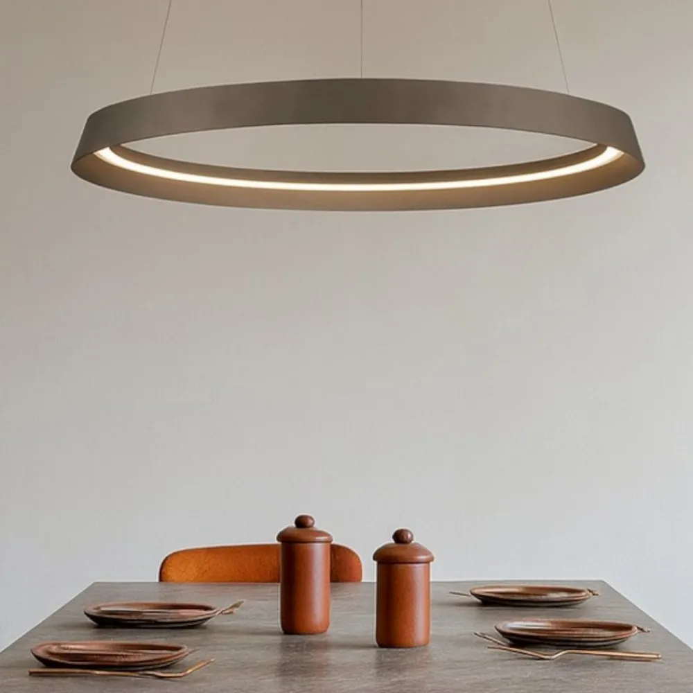 Lampadari Moderni-Selezionato da Mazzolaluce Lampadario circolare champagne 60cm led 52w 2700k 3000k dimmerabile