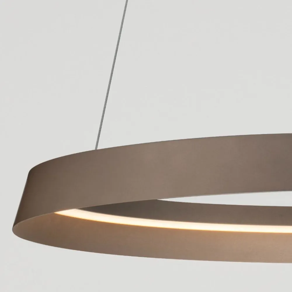Lampadari Moderni-Selezionato da Mazzolaluce Lampadario circolare champagne 60cm led 52w 2700k 3000k dimmerabile