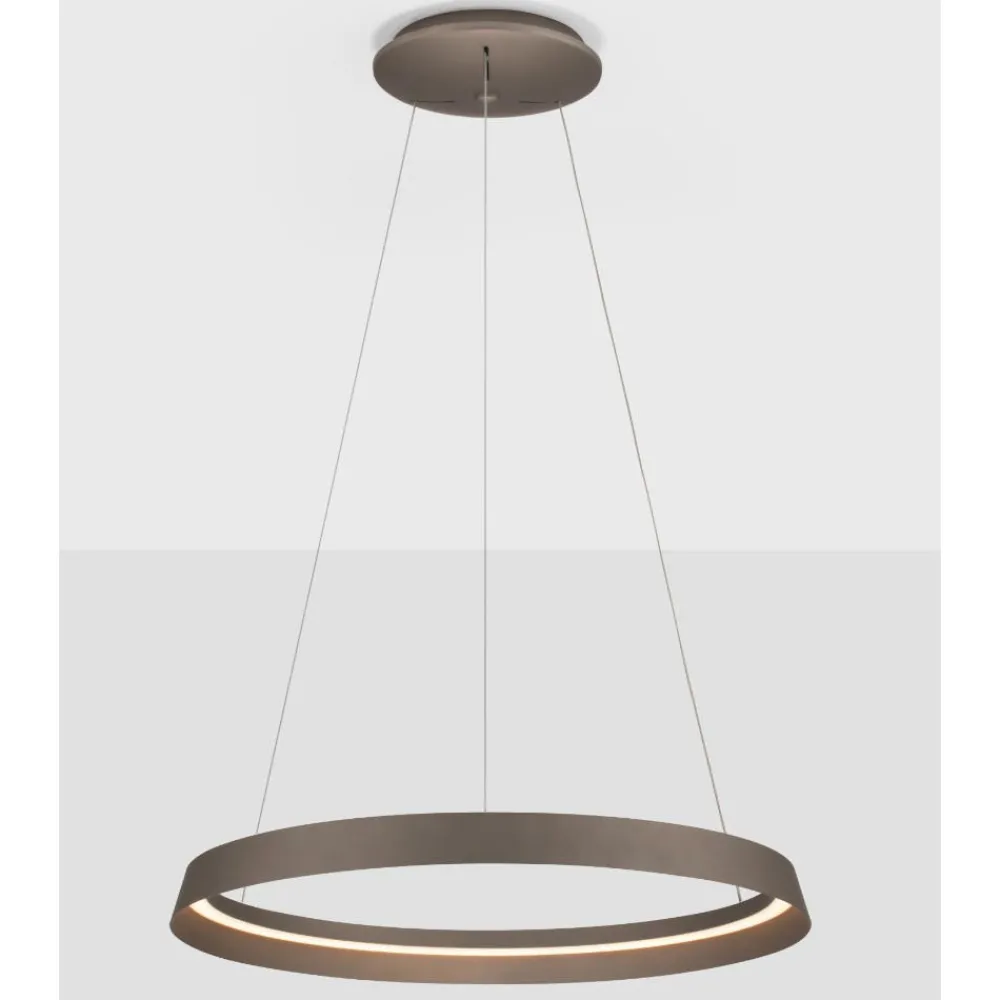 Lampadari Moderni-Selezionato da Mazzolaluce Lampadario circolare champagne 60cm led 52w 2700k 3000k dimmerabile