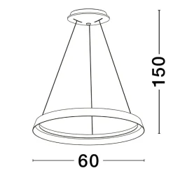 Lampadari Moderni-Selezionato da Mazzolaluce Lampadario circolare champagne 60cm led 52w 2700k 3000k dimmerabile