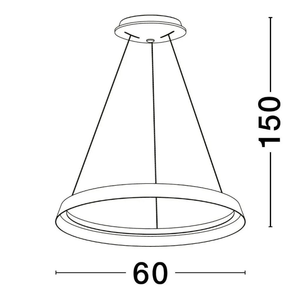 Lampadari Moderni-Selezionato da Mazzolaluce Lampadario circolare champagne 60cm led 52w 2700k 3000k dimmerabile