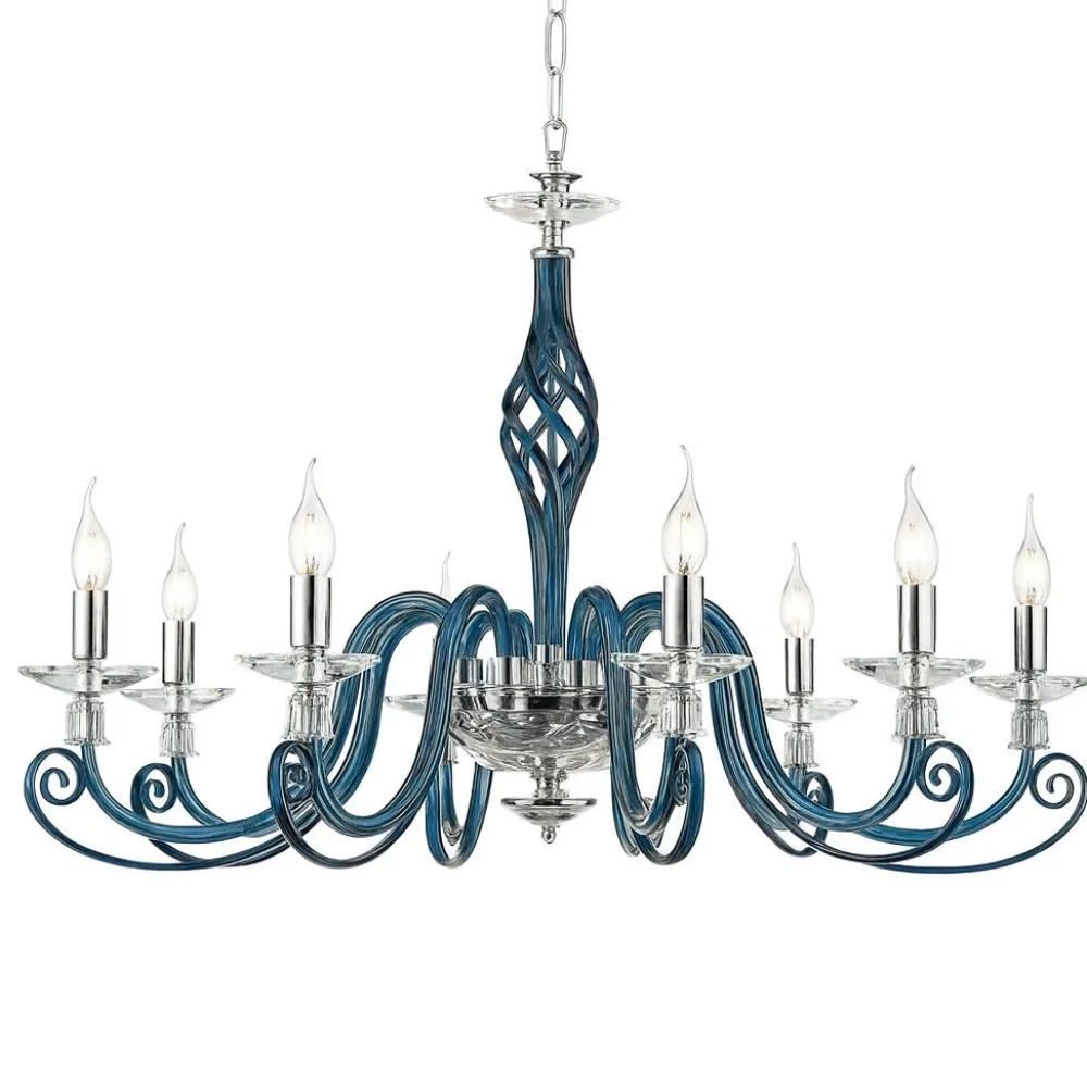 Lampadari Moderni-Ondaluce Lampadario classico lp1306 8 luci vetro ottone per salotto
