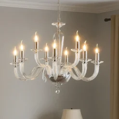 Lampadari Moderni-Ondaluce Lampadario classico lp ravel 12 bracci vetro trasparente
