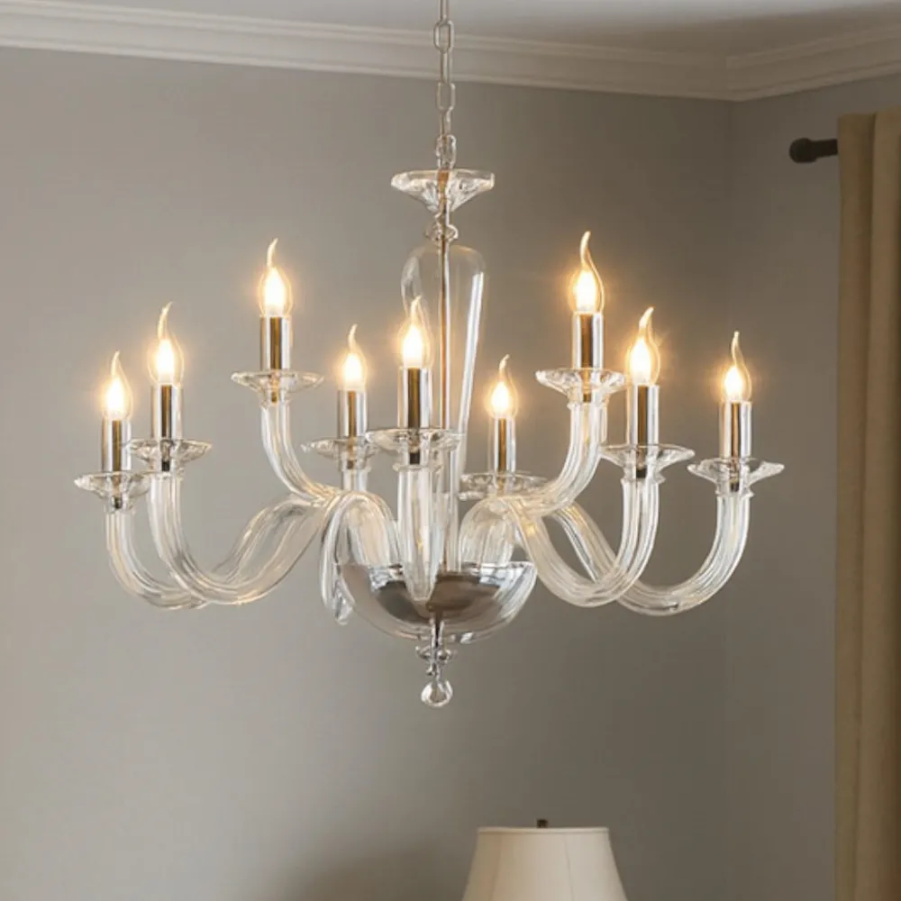 Lampadari Moderni-Ondaluce Lampadario classico lp ravel 12 bracci vetro trasparente