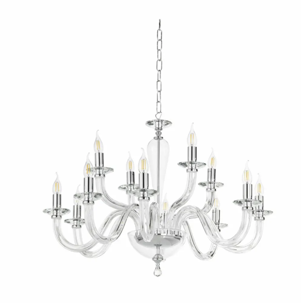 Lampadari Moderni-Ondaluce Lampadario classico lp ravel 12 bracci vetro trasparente