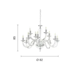 Lampadari Moderni-Ondaluce Lampadario classico lp ravel 12 bracci vetro trasparente