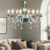 Lampadari Moderni-Ondaluce Lampadario classico lp livia otto luci vetro ottanio elegante