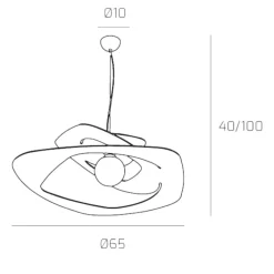 Lampadari Cucina-Top Light Lampadario 65cm per cucina moderna sabbia warped