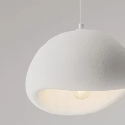 Lampadari Cucina-Selezionato da Mazzolaluce Lampadario 40cm per tavolo cucina japandi bianco stile wabi sabi