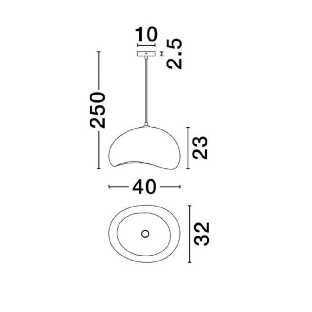 Lampadari Cucina-Selezionato da Mazzolaluce Lampadario 40cm per tavolo cucina japandi bianco stile wabi sabi