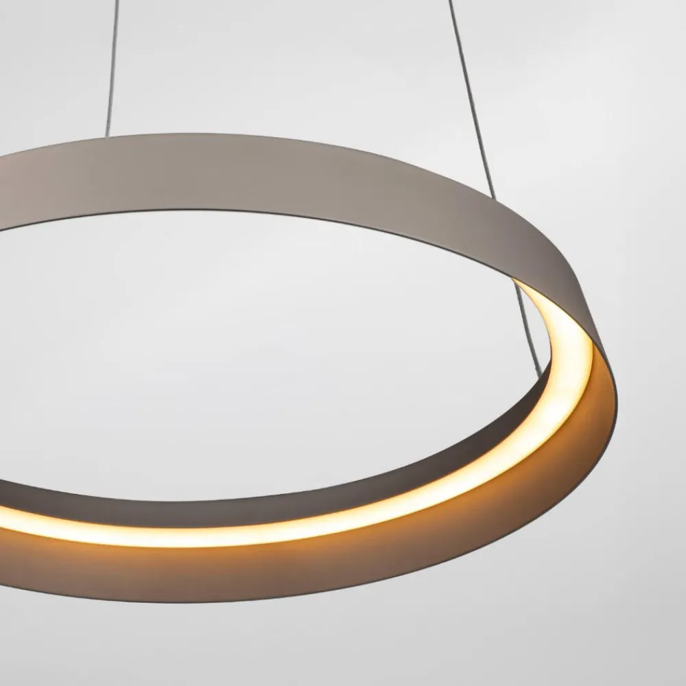 Lampadari Moderni-Selezionato da Mazzolaluce Lampadario 45cm rotondo champagne led 38w 2700k 3000k dimmerabile