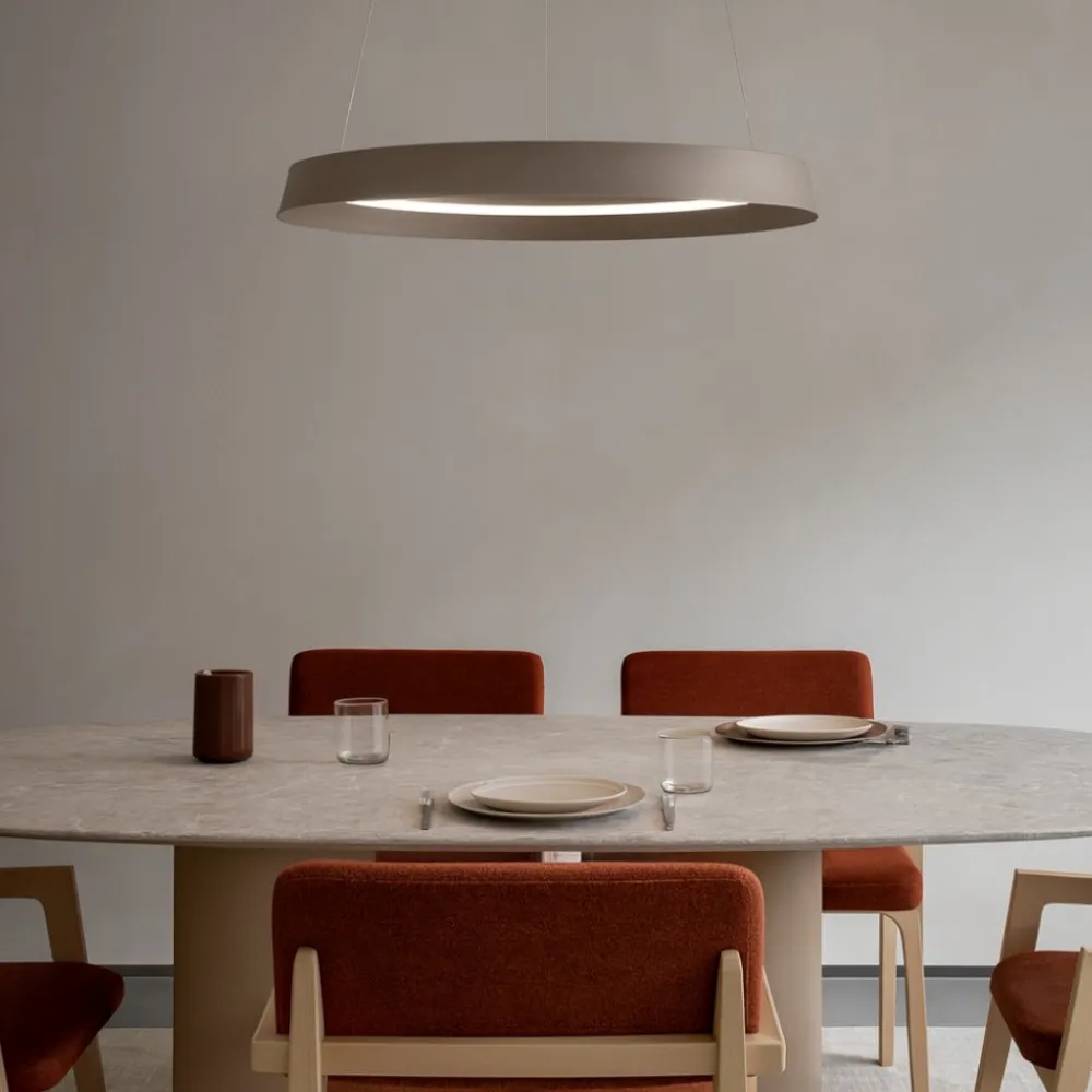 Lampadari Moderni-Selezionato da Mazzolaluce Lampadario 45cm rotondo champagne led 38w 2700k 3000k dimmerabile