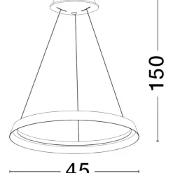 Lampadari Moderni-Selezionato da Mazzolaluce Lampadario 45cm rotondo champagne led 38w 2700k 3000k dimmerabile