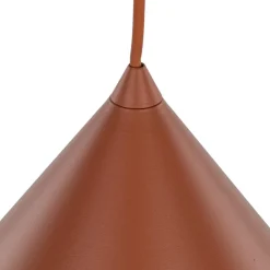 Lampadari Cucina-Selezionato da Mazzolaluce Lampadario colore mattone 50 cm cono di metallo per cucina
