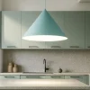 Lampadari Cucina-Selezionato da Mazzolaluce Lampadario colore menta cono di metallo 50cm per cucina