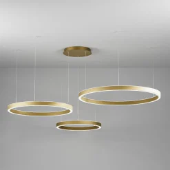 Lampadari Moderni-Gea Luce Lampadario con 3 cerchi design criseide oro