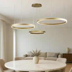 Lampadari Moderni-Gea Luce Lampadario con 3 cerchi design criseide oro