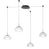 Lampadari Cucina-Fabas Luce Lampadario con decentramento per cucina vetri trasparenti brena