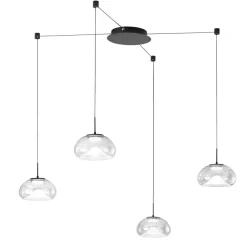 Lampadari Cucina-Fabas Luce Lampadario con decentramento per cucina vetri trasparenti brena