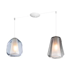 Lampadari Cucina-Top Light Lampadario con decentramento vetri blu fume per cucina