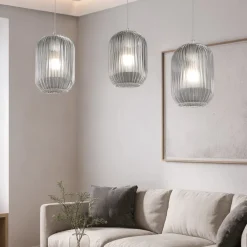 Lampadari Moderni-Top Light Lampadario con decentramento vetri fume per soggiorno