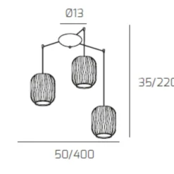 Lampadari Moderni-Top Light Lampadario con decentramento vetri fume per soggiorno