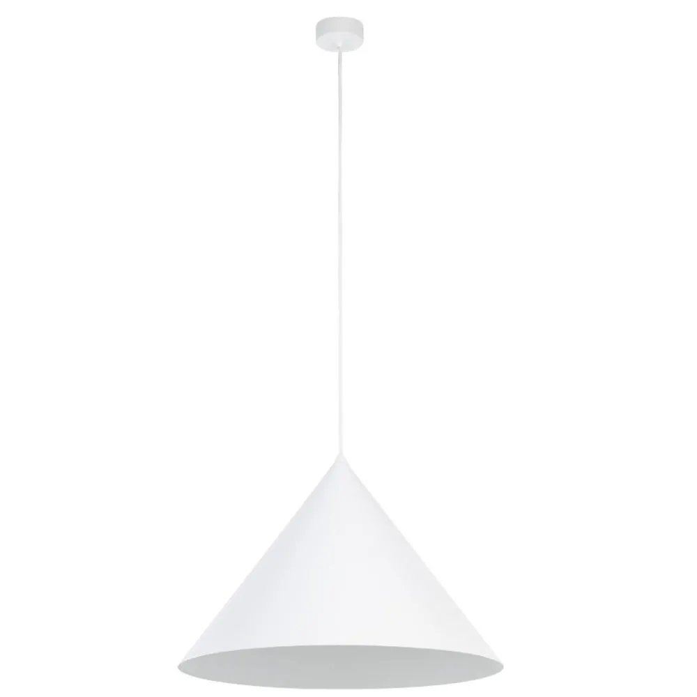 Lampadari Cucina-Selezionato da Mazzolaluce Lampadario cono bianco 50 cm per sala da pranzo
