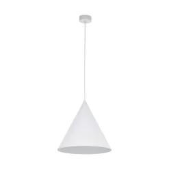 Lampadari Cucina-Selezionato da Mazzolaluce Lampadario cono bianco di metallo 33 cm per cucina