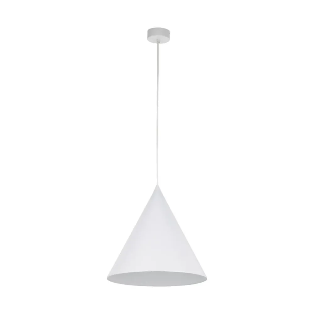 Lampadari Cucina-Selezionato da Mazzolaluce Lampadario cono bianco di metallo 33 cm per cucina
