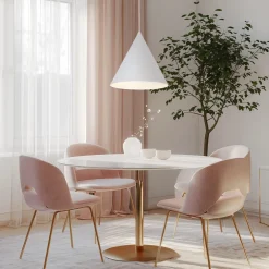 Lampadari Cucina-Selezionato da Mazzolaluce Lampadario cono bianco di metallo 33 cm per cucina