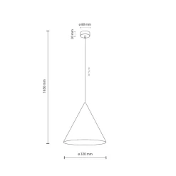 Lampadari Cucina-Selezionato da Mazzolaluce Lampadario cono bianco di metallo 33 cm per cucina