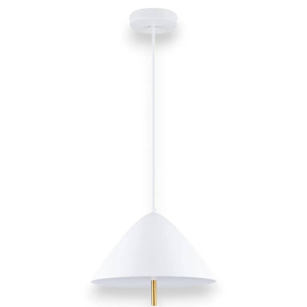 Lampadari Cucina-Selezionato da Mazzolaluce Lampadario cono bianco led 17w 3000k per tavolo cucina moderna