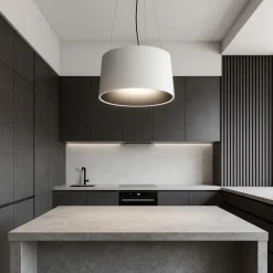 Lampadari Cucina-Selezionato da Mazzolaluce Lampadario cono bianco nero led 24w 3000k per cucina moderna