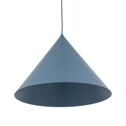 Lampadari Cucina-Selezionato da Mazzolaluce Lampadario cono 50 cm blu a sospensione di metallo per cucina moderna