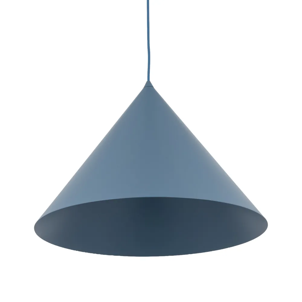 Lampadari Cucina-Selezionato da Mazzolaluce Lampadario cono 50 cm blu a sospensione di metallo per cucina moderna