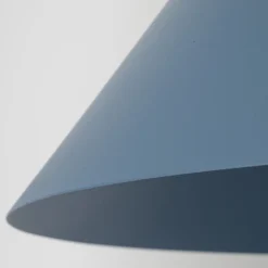 Lampadari Cucina-Selezionato da Mazzolaluce Lampadario cono 50 cm blu a sospensione di metallo per cucina moderna