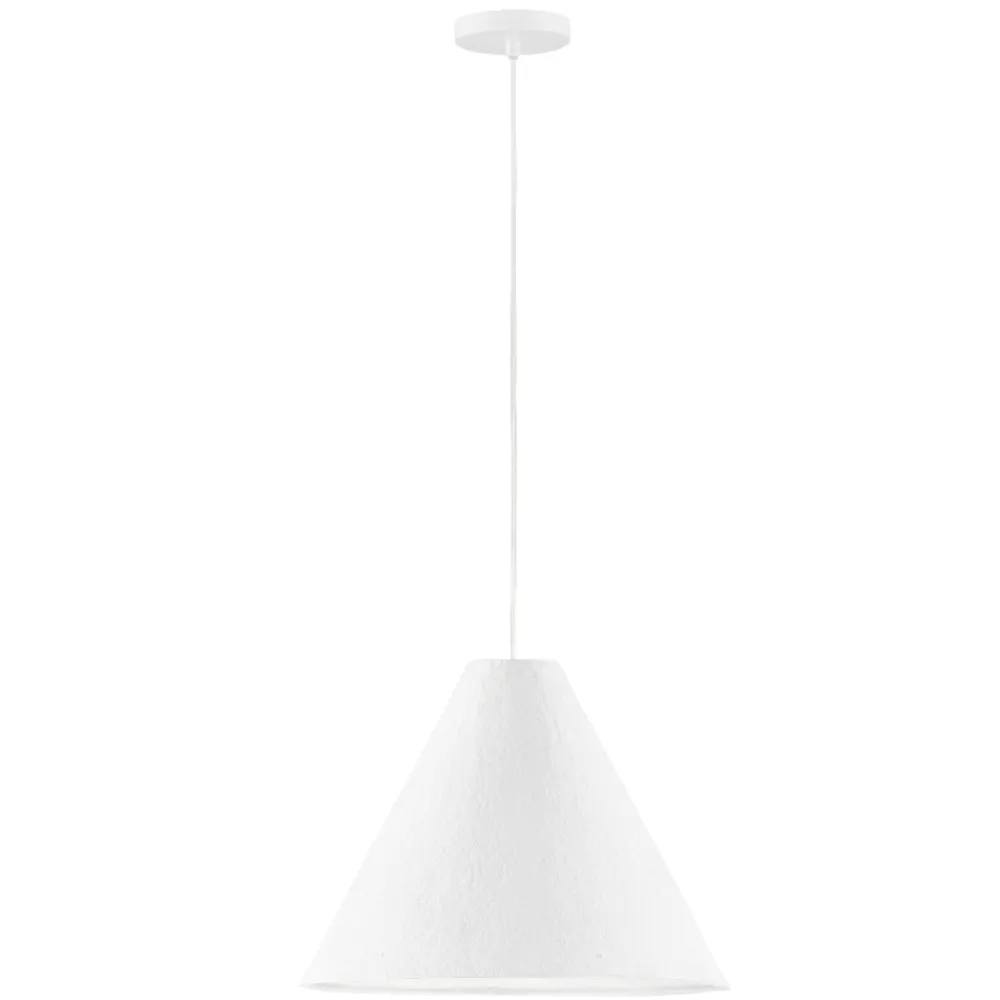 Lampadari Moderni-Selezionato da Mazzolaluce Lampadario cono 45cm di cartapesta bianco