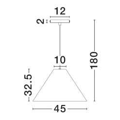 Lampadari Moderni-Selezionato da Mazzolaluce Lampadario cono 45cm di cartapesta bianco