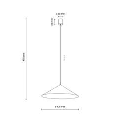 Lampadari Cucina-Selezionato da Mazzolaluce Lampadario cono 40 cm sospensione champagne per tavolo cucina moderna