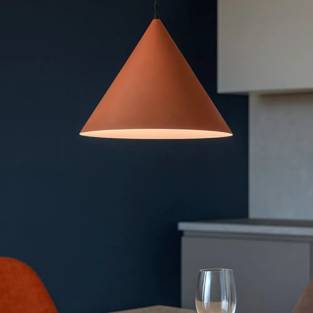 Lampadari Cucina-Perenz Illuminazione Lampadario cono 40cm terracotta perenz iconic per cucina