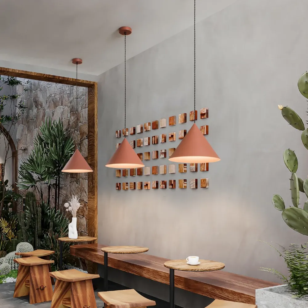 Lampadari Cucina-Perenz Illuminazione Lampadario cono 30cm terracotta per cucina perenz iconic
