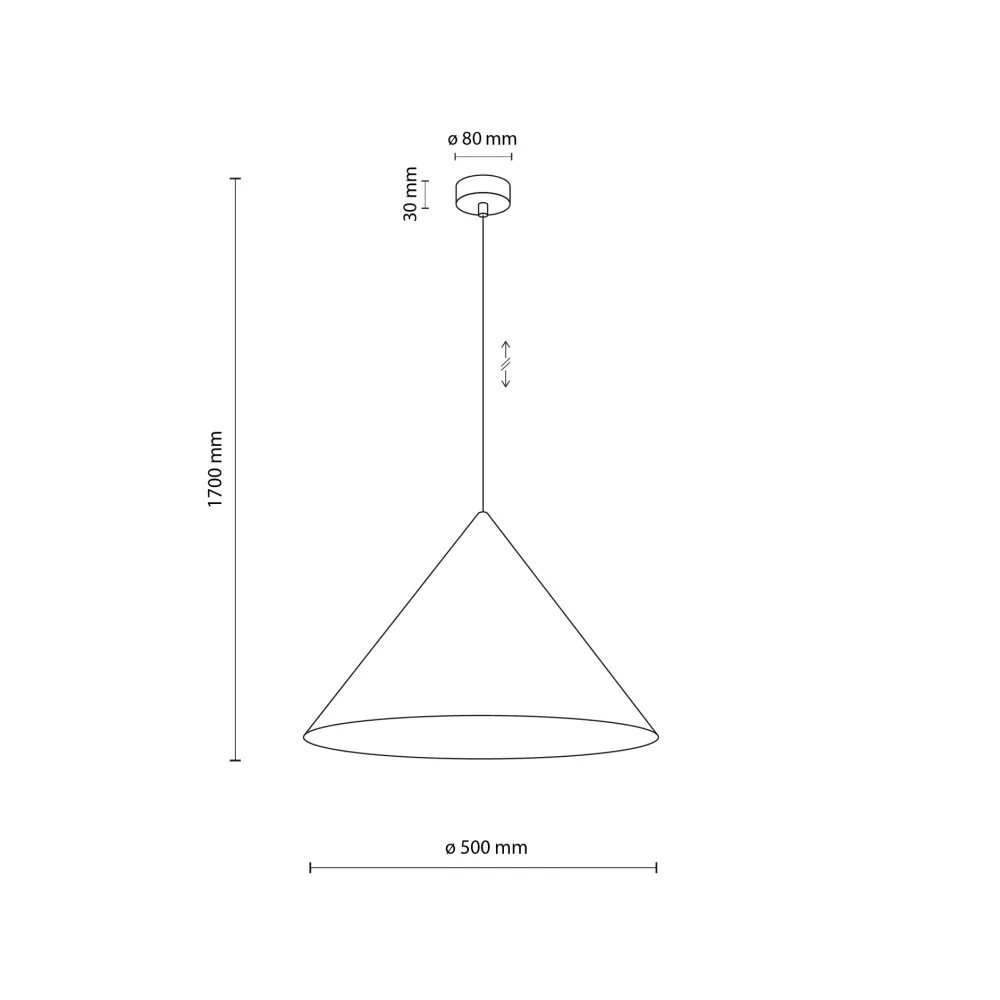 Lampadari Cucina-Selezionato da Mazzolaluce Lampadario cono di metallo sabbia 50 cm per cucina